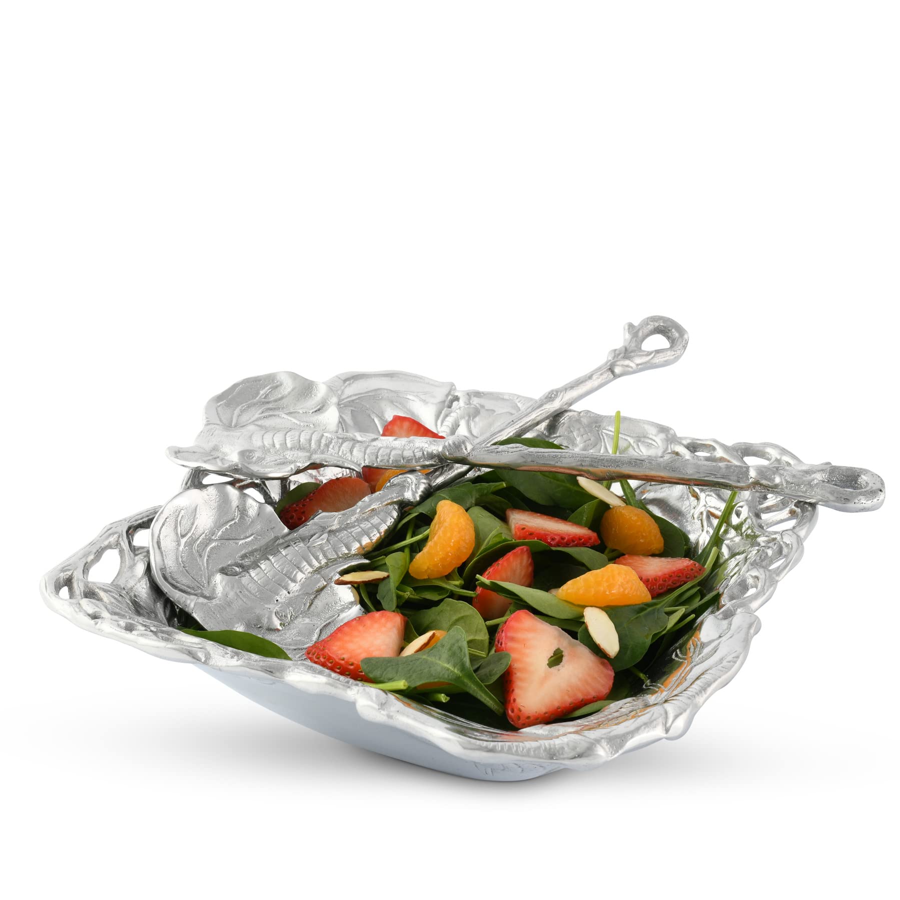 Arthur Court Designs Aluminum Metal Elephant Salad/Fruit Serving Bowl