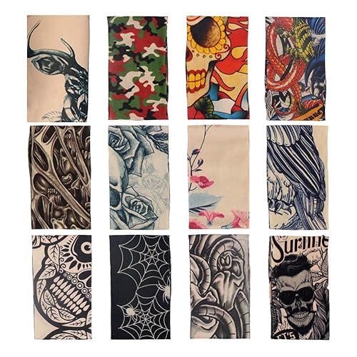 Miniatura 9 de HOVEOX 12 piezas de mangas temporales de tatuaje para brazos, mangas temporales de tatuaje, mangas de tatuaje temporal falsas mangas de tatuaje de