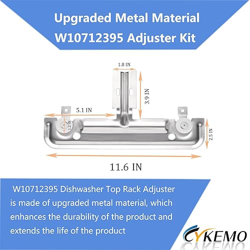 Miniatura 2 de Ajustador de estante superior para lavavajillas Whirlpool Kenmore Kitchenaid W10712395 Reemplazo para piezas de lavavajillas Whirlpool Kenmore