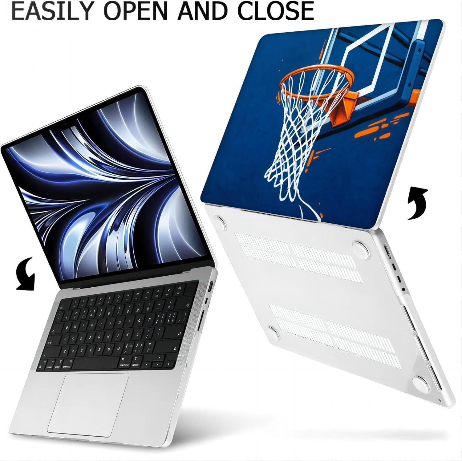 Compatible with MacBook Neo 13-inch, Hard Shell Case with Keyboard Cover and Screen Protector (A3404 A18 Pro chip, 2026 Release) - Basketballs MC21379