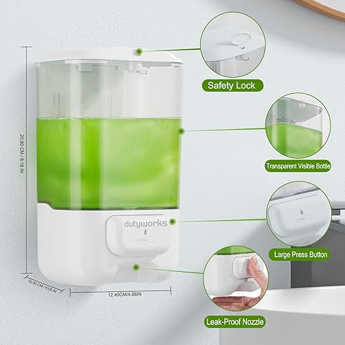 Miniatura 2 de Dispensador manual de jabón de manos para montaje en pared dispensador de jabón líquido de 33.8 oz para contenedores de gel de cocina - Baño de