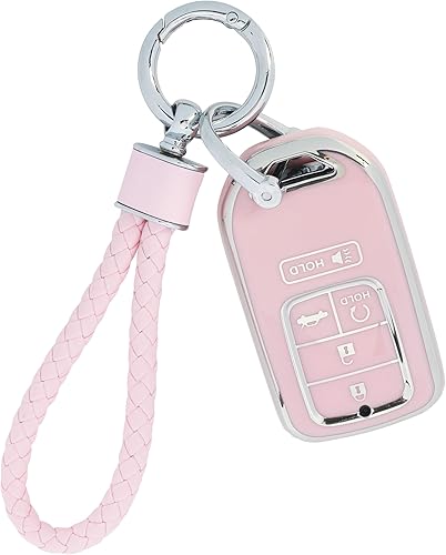 Miniatura 1 de Zlirfy Funda para llavero de automóvil, accesorios de automóvil, protección de TPU suave, funda para llave con llavero para mujer, protección