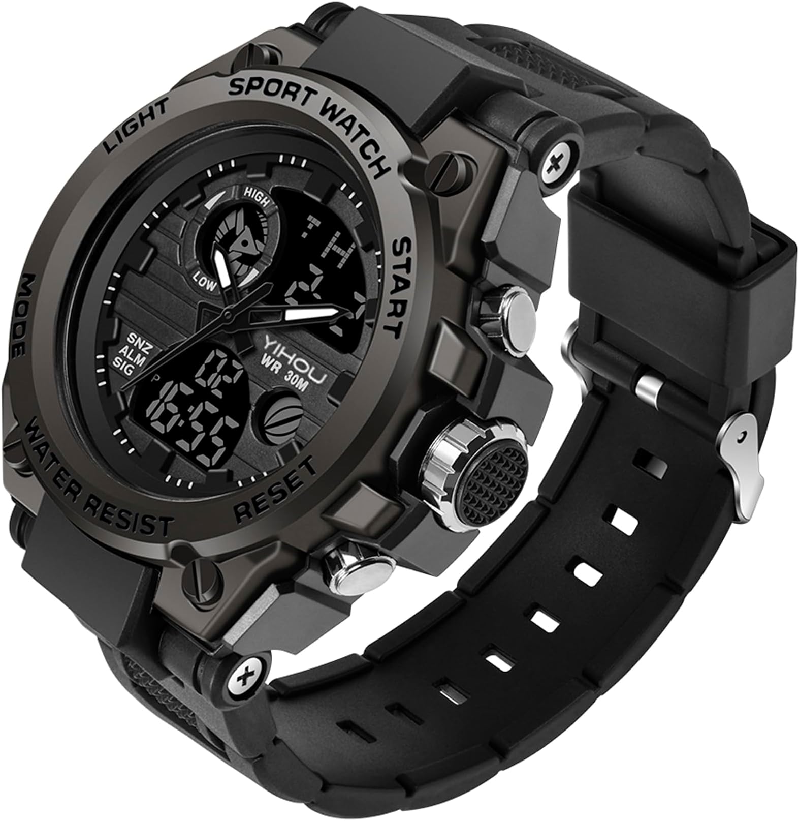 Men's Military Watch Outdoor Sports Electronic Watch Tactical Army Wristwatch LED Stopwatch Waterproof Digital Analog Watches