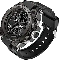 Relógio de pulso masculino Yihou tático militar para esportes ao ar livre, eletrônico, cronômetro de LED, à prova d'água, analógico, digital