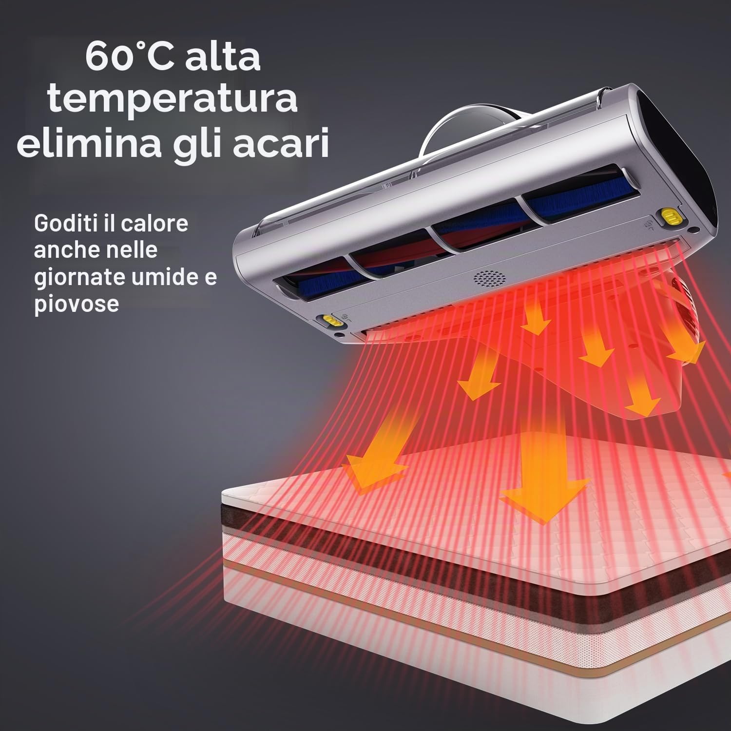 Jimmy BX7 Pro Aspirapolvere antiacaro, 700 W 16 Kpa Potenza, con Sterilizzazione UV e Ultrasuoni, Sensore Intelligente di Sporcizia, Filtrazione Dual-Cyclonic