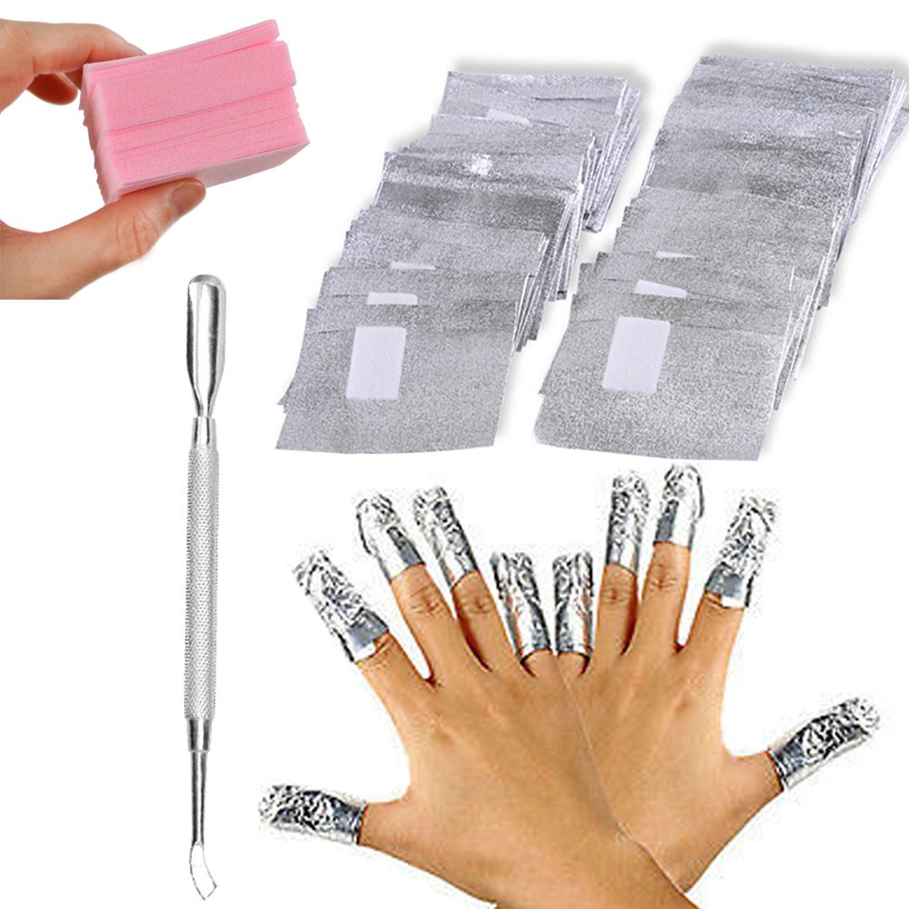 Gofypel Nail Polish Remover Soak Off Gel Foils Nail Wraps Cotton Pad Wrap Cleaner