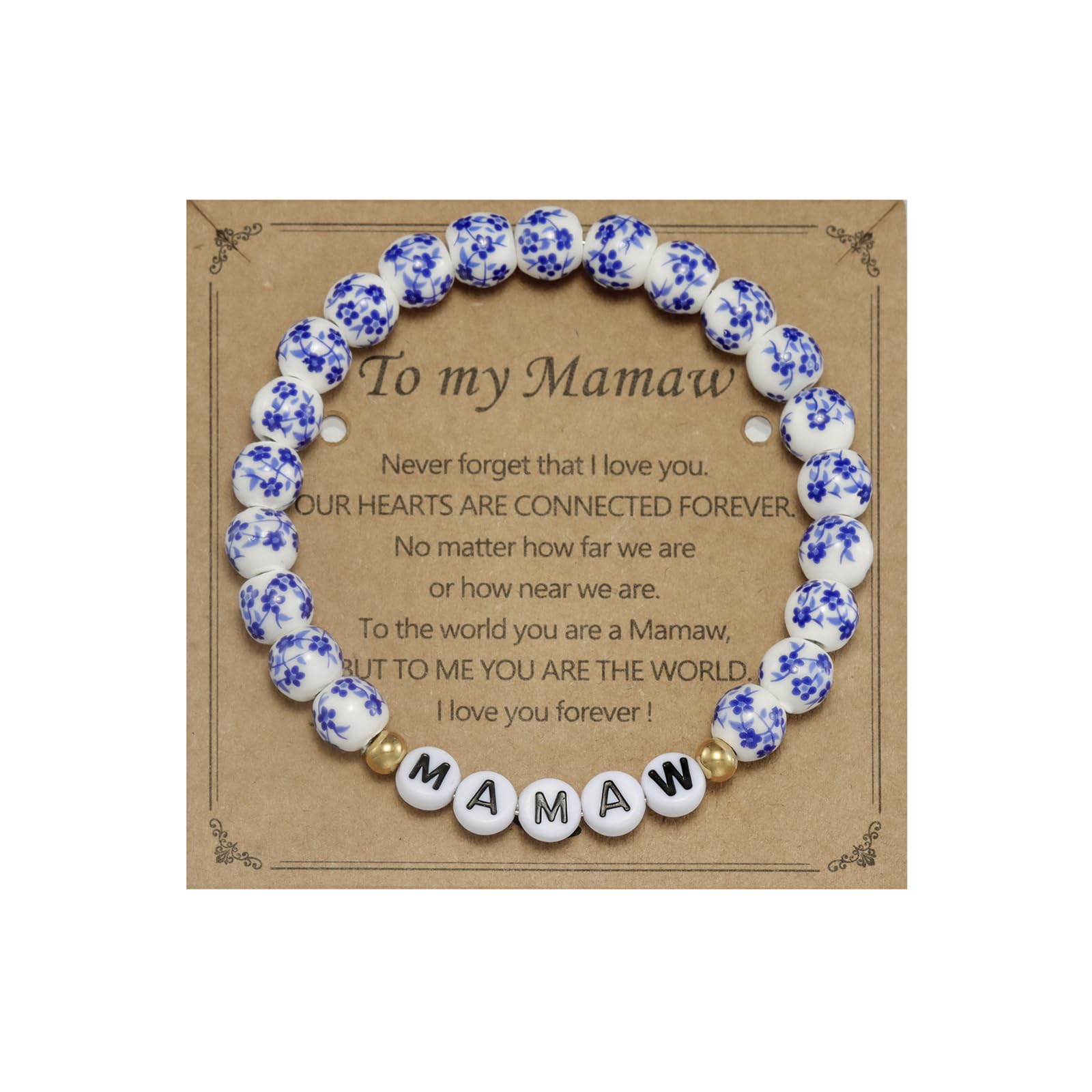 AHAETH Mamaw Gifts Bracelet for Mothers Day Grandma from Grandkids Birthday Best Easter Gift for Mamaw