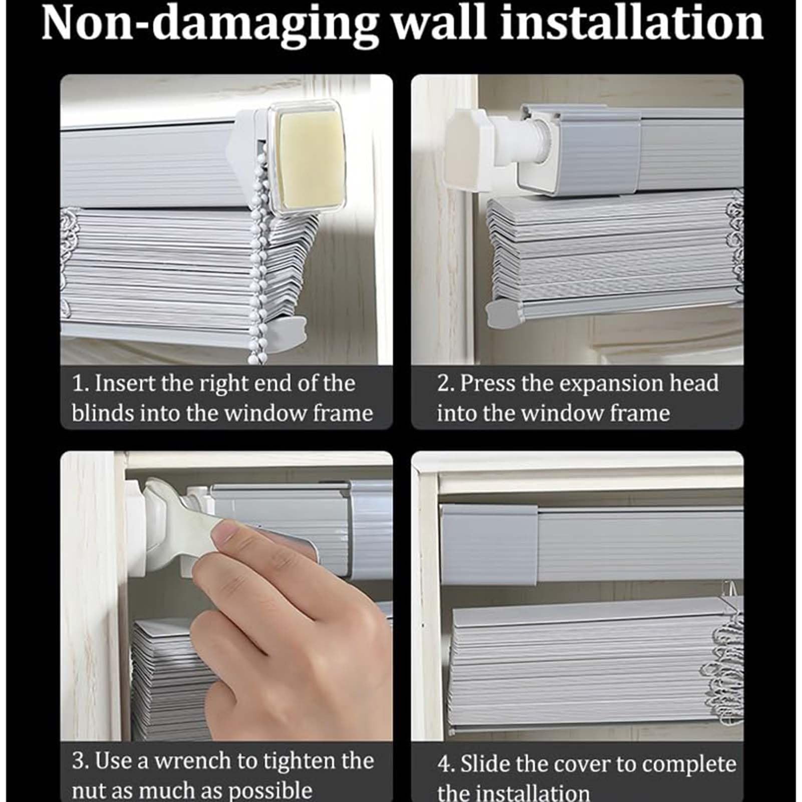 THEGA Stores Vénitiens en PVC sans Perçage pour Fenêtres – Stores Occultants avec Rail Supérieur Renforcé Et Lamelles Denses, Installation Intérieure Facile, Tailles Personnalisables