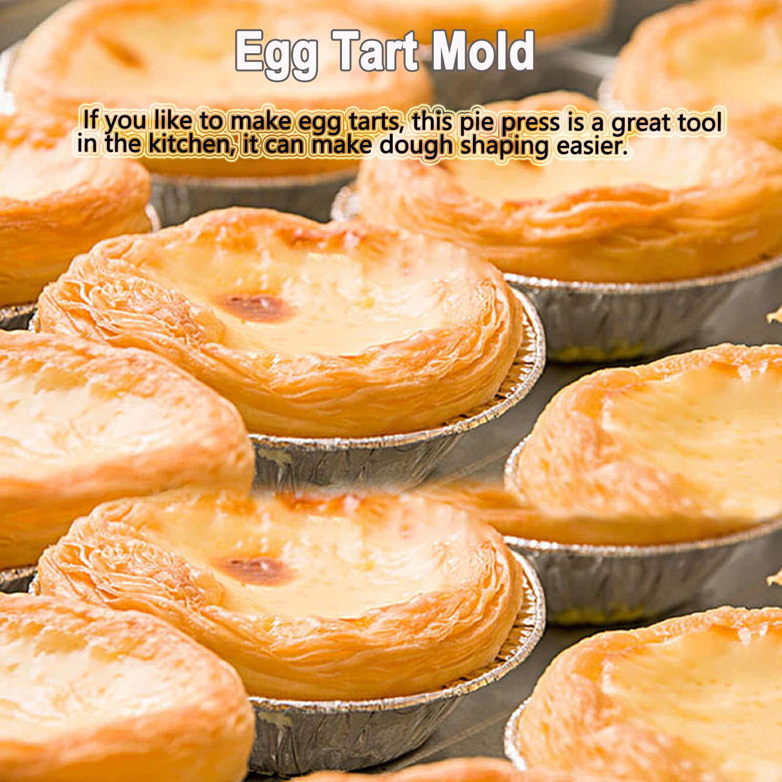 Wooden Tart Tamper Set, Double Side Pie Pastry Dough Tamper Egg Tart Pan Mold DIY Cake Pastry Baking Tool for Mini Egg Tart, Cheesecakes