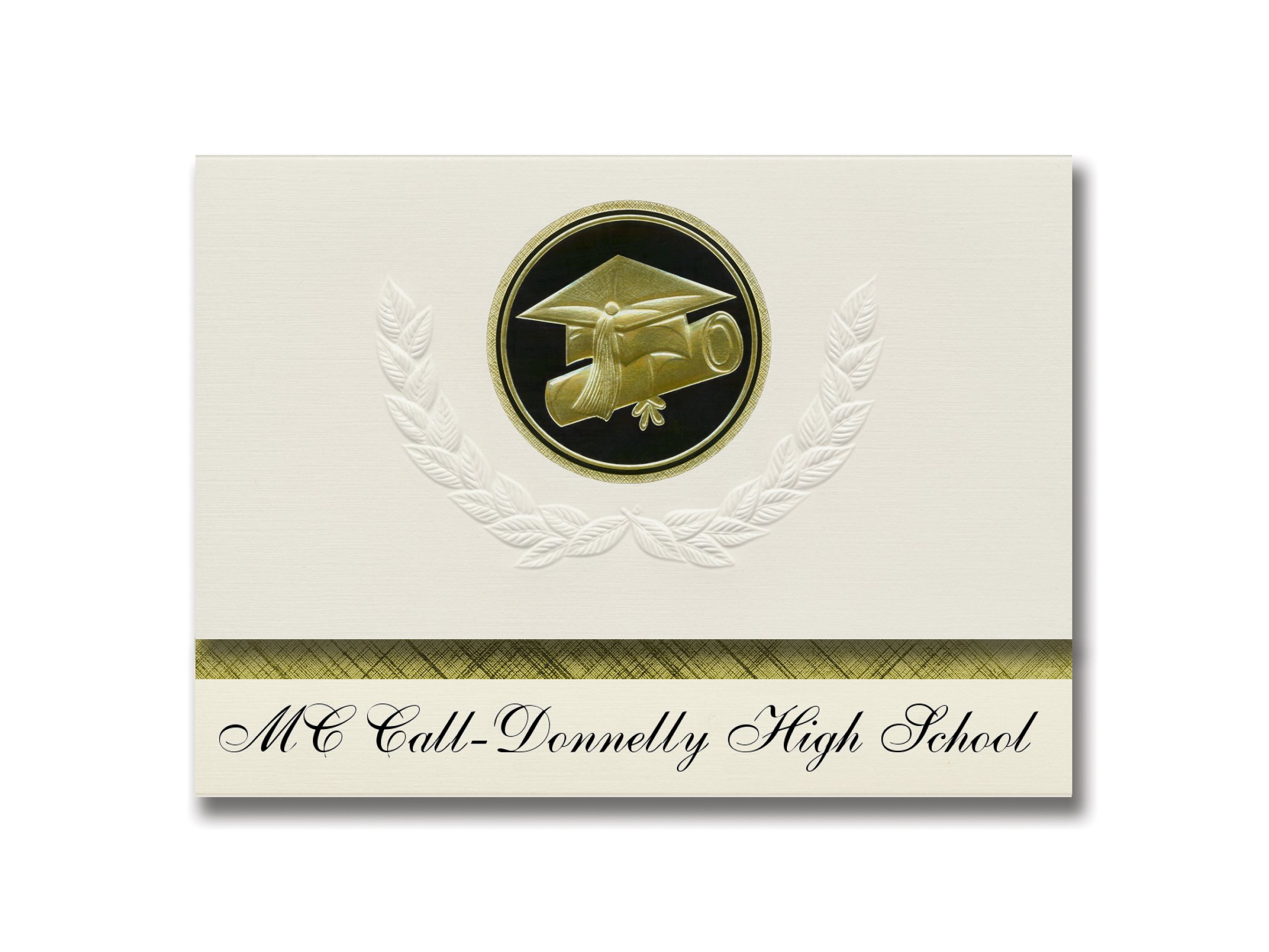 Signature Announcements MC Call-Donnelly High School (McCall, ID) Graduation Announcements, Presidential Style, Elite Package of 25 Cap & Diploma Seal Black & Gold