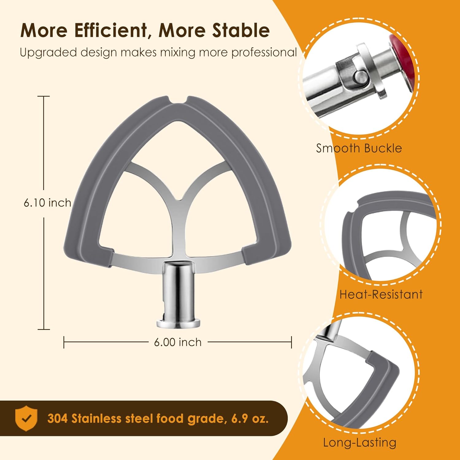 6 IN 1 Gourmet Pasta Maker Attachment & Stainless Steel Flex Edge Beater for KitchenAid Stand Mixer, Homemade Pasta Extruder and Flat Beater Paddle Attachment for Dishwasher Safe
