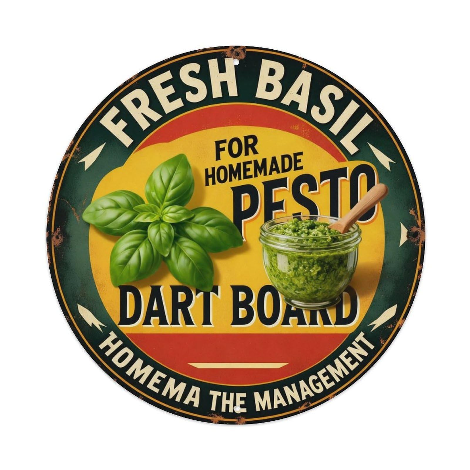 Fresh Basil for Homemade Pesto Metal Tin Sign Plaque