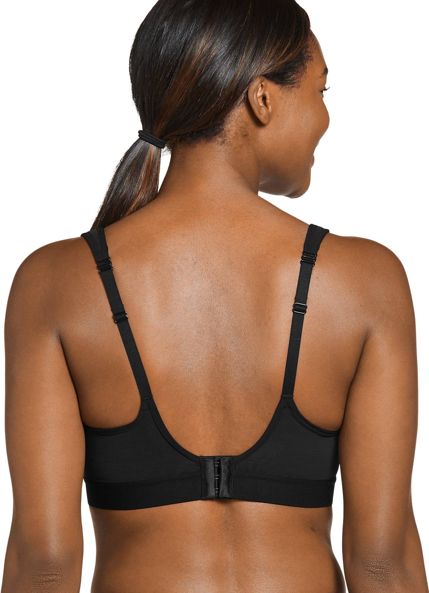 Jockey Women's Bra Forever Fit Mid Impact Molded Cup Active Bra, Black, 2XL