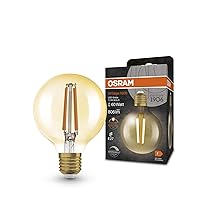 OSRAM Lampada LED Vintage 1906 Classic GLOBE 80 mm FIL 60, E27, Dimmerabile, Forma Globo, Oro, 7.2 W, 806 lm, 2400 K, Luce Bianca molto calda, basso consumo energetico, lunga durata