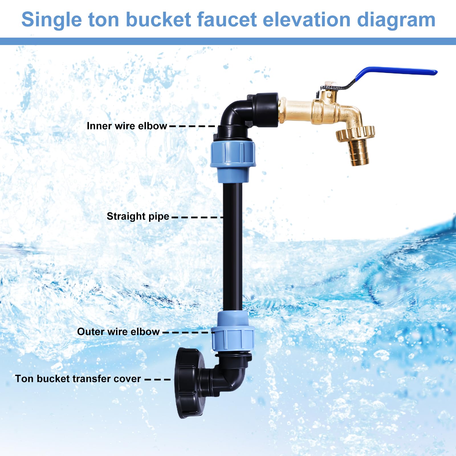 IBC Schwanenhals Auslaufhahn 3/4" - Messing Wasserhahn Für Regentonne & Tank
