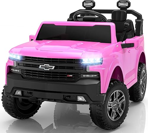 Miniatura 11 de ENYOPRO - Auto eléctrico de 24 V y 2 plazas para niños, con licencia Chevy Silverado LT Trail Boss con control remoto, suspensión de metal, arranque