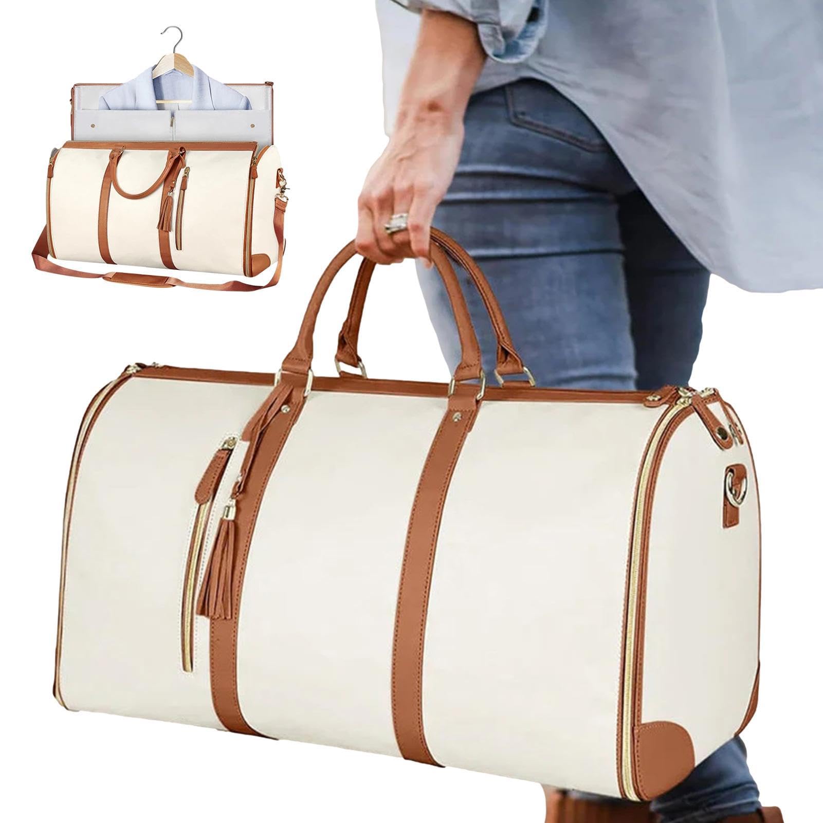 Reisetasche für Damen – Weekender Seesack mit Schuhbeutel | PU-Leder-Tragetasche | Kofferanzug Reisetasche | Übernachtungs-Reisetasche | Stilvolle und funktionale Reisetasche