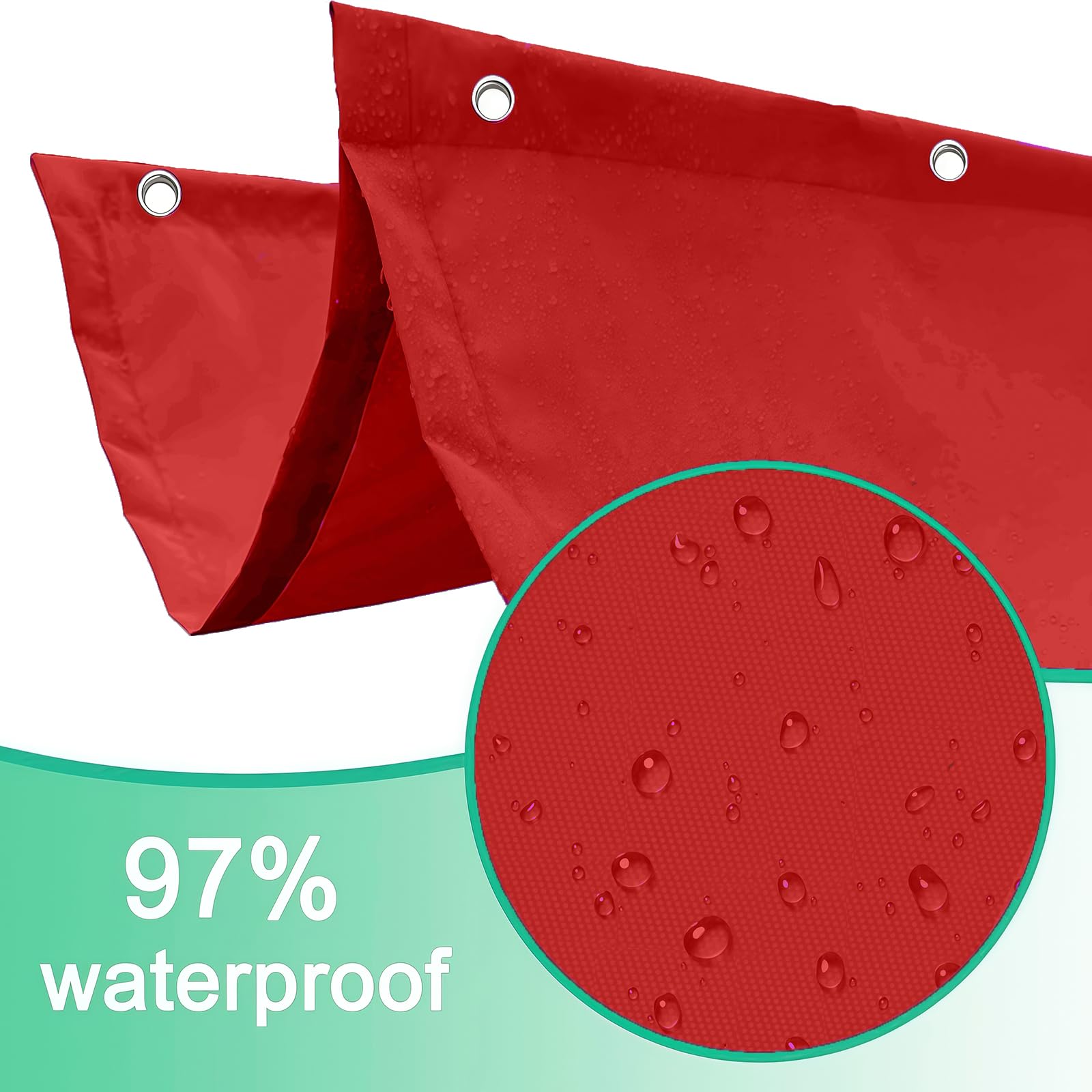 Einziehbares Sonnensegel 0.85 x 5 m Nach Maß, Sonnenschutz, Wasserdicht, 98% Uv-Schutz & Reißfest, Garten Verstellbar Schutz mit Ösen Und Kordel für Garten Terrasse, Rot