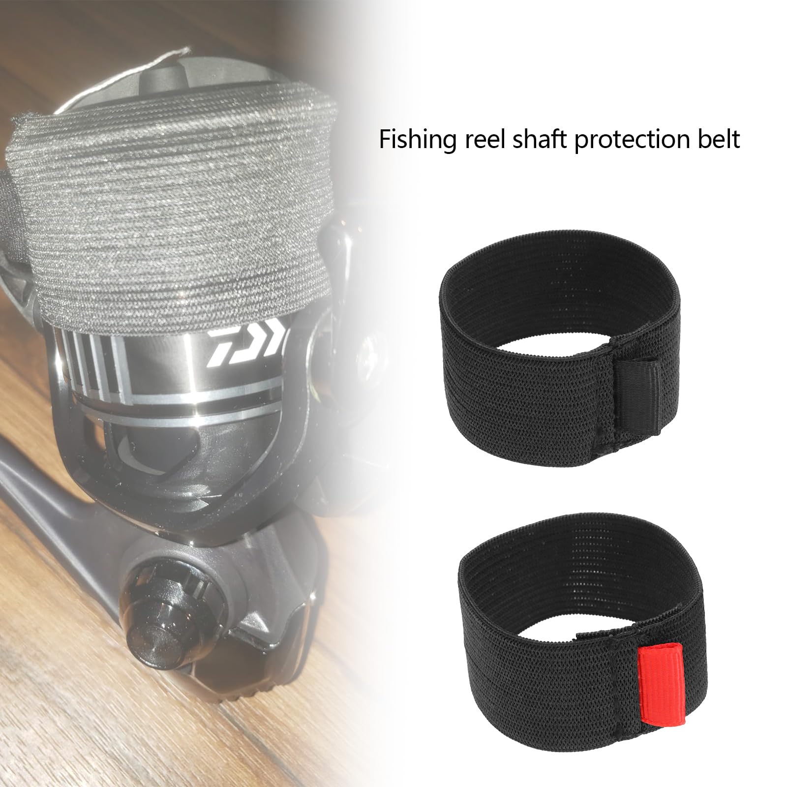 ECSiNG 4-Pack Fishing Reel Protective Straps Elastic Fishing Reel Straps with Reels Anti-wear Fishing Gear Protective Accessories Size L - Image 2