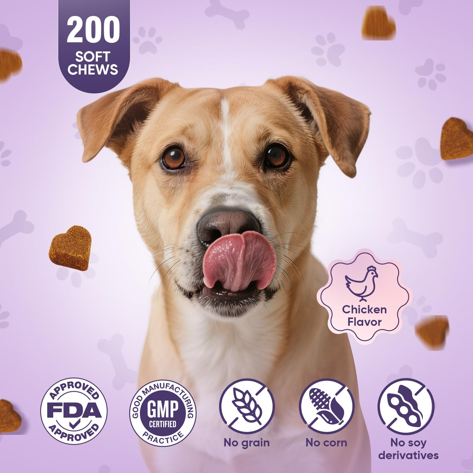 Glucosamine for Dogs 200pcs Joint Support Supplement Dog Hip and Joint Chondroitin Chews Treats with MSM Dog Joint Pain Relief Mobility Supplements Chicken Flavor Fit All Large Small Medium Breed - image 4