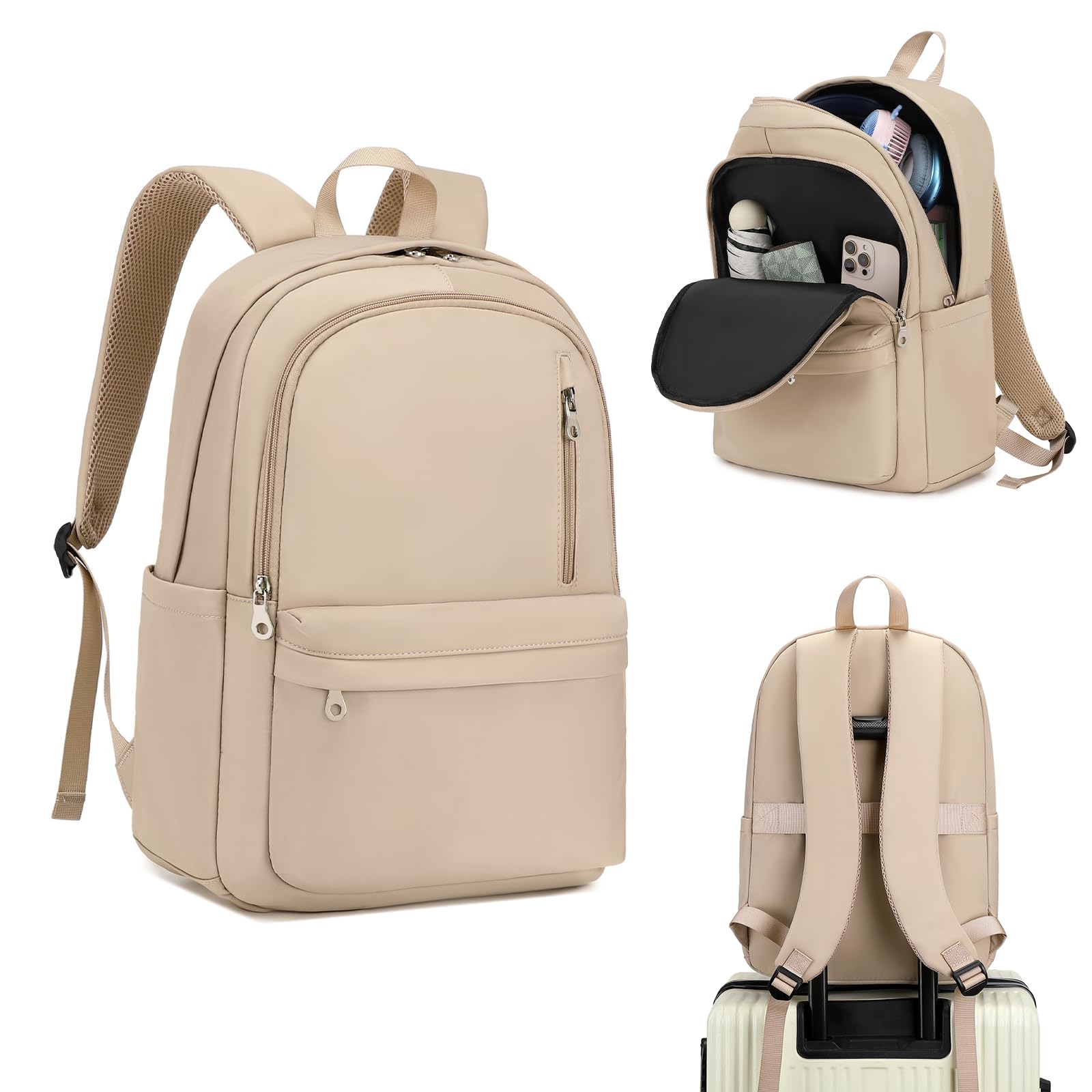 BAGOK Lightweight Nylon Backpack for Women Men Foldable Large Capacity Ideal for School Travel Work