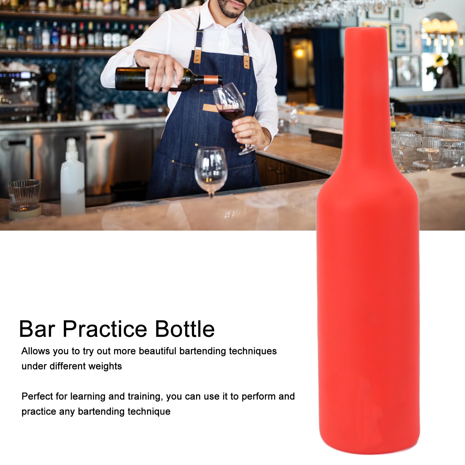 Pyhodi Flair Bottle Juego de Botellas de Práctica para Camarero, Botella de Práctica de Silicona Suave Resistente a Caídas con Fácil Limpieza y Tacto Cómodo, para Práctica de Técnicas
