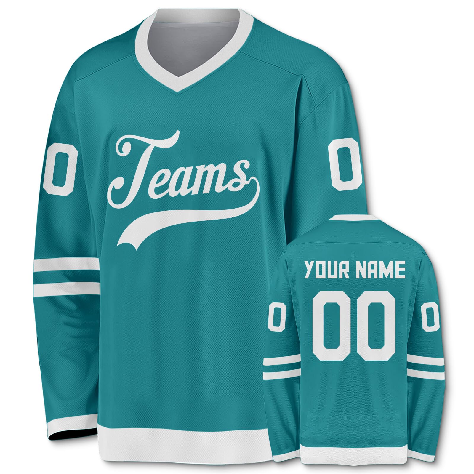 Custom Ice Hockey Jersey Hip Hop Personalized Printed Long Sleeves Hockey Jersey Custom Gift for Men Women Youth Kid