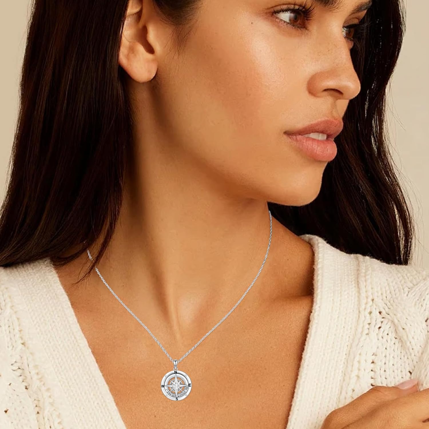 Women's I'd Be Lost Without You Heart Compass Necklace Collection, 925 Sterling Silver 12 Month Birthstone Compass Pendant Jewelry, Valentine's Day Gift for Wife/Girlfriend/Mom - Image 6