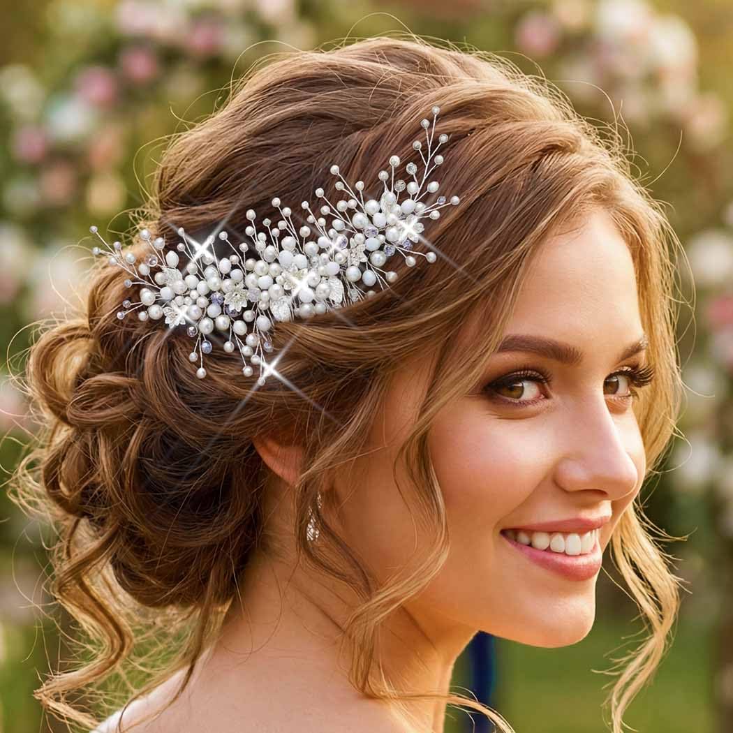 Yean Wedding Hair Comb Pearl Headpice Bridal Hair Accessories for Women