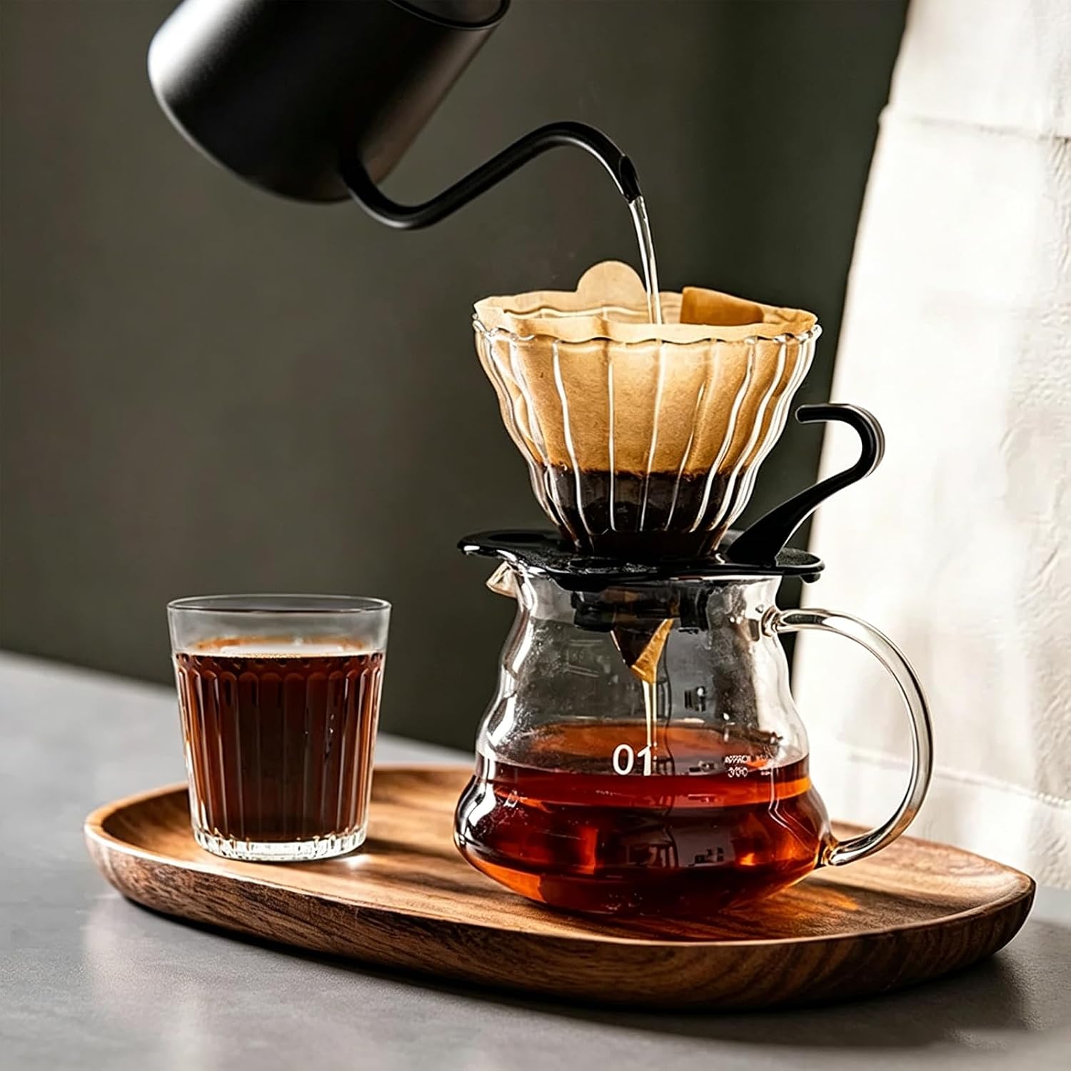 ZHIYE 100PCS Coffee Filter, Disposable Unbleached Cone Filter Papers Size 01 for Coffee Dripper & Pour Over Coffee Maker, 1-2 Cups