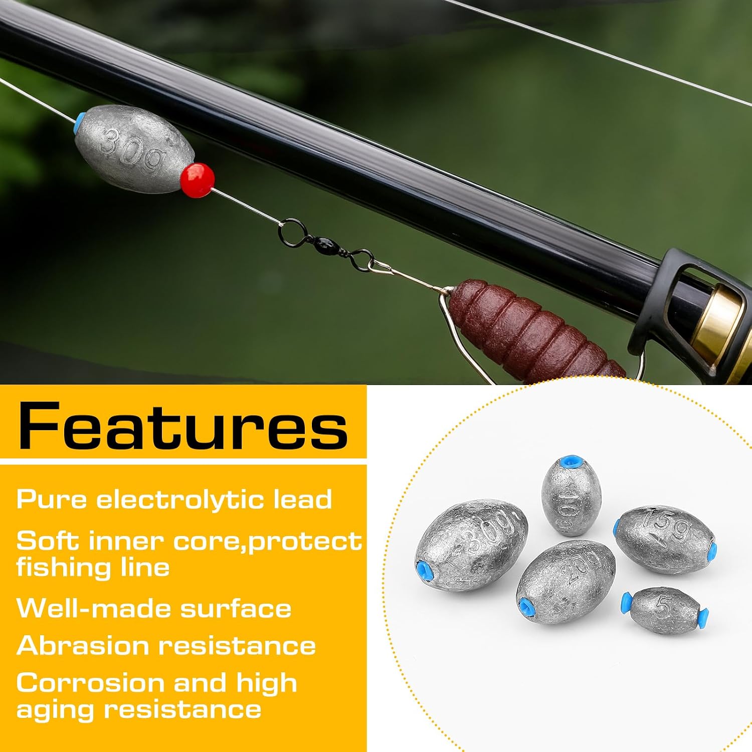 Soulchen 160 Pcs Fishing Weight Sinkers Kit with Tackle Box Bass Casting Drop Shot Egg Pyramid Split Shot Fishing Weight Sinkers for Saltwater Freshwater Catfish Bass