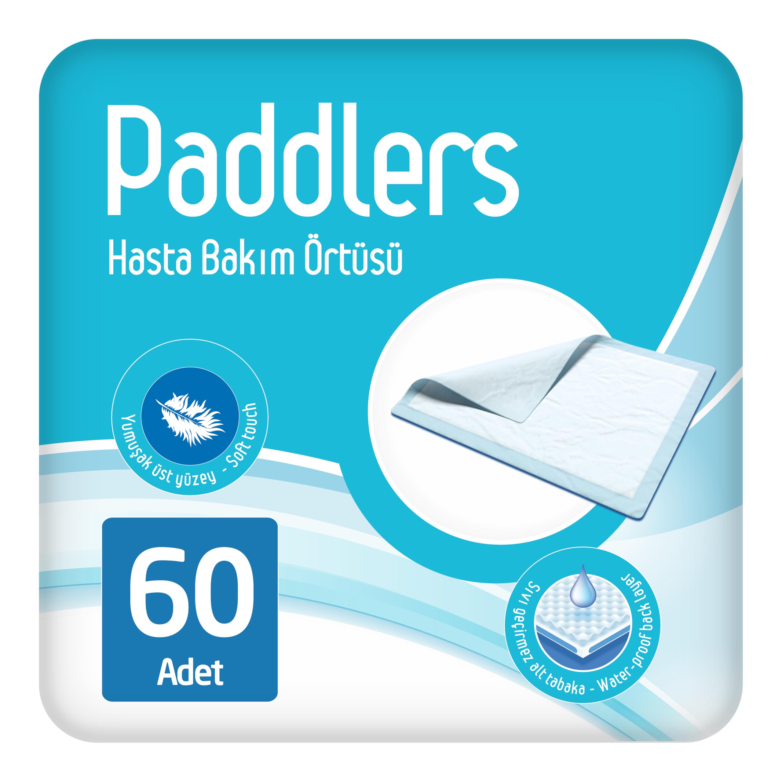 Paddlers 2x30 60 Adet Hasta Bakım Yatak Koruyucu Örtü (60X90 Boyutunda)