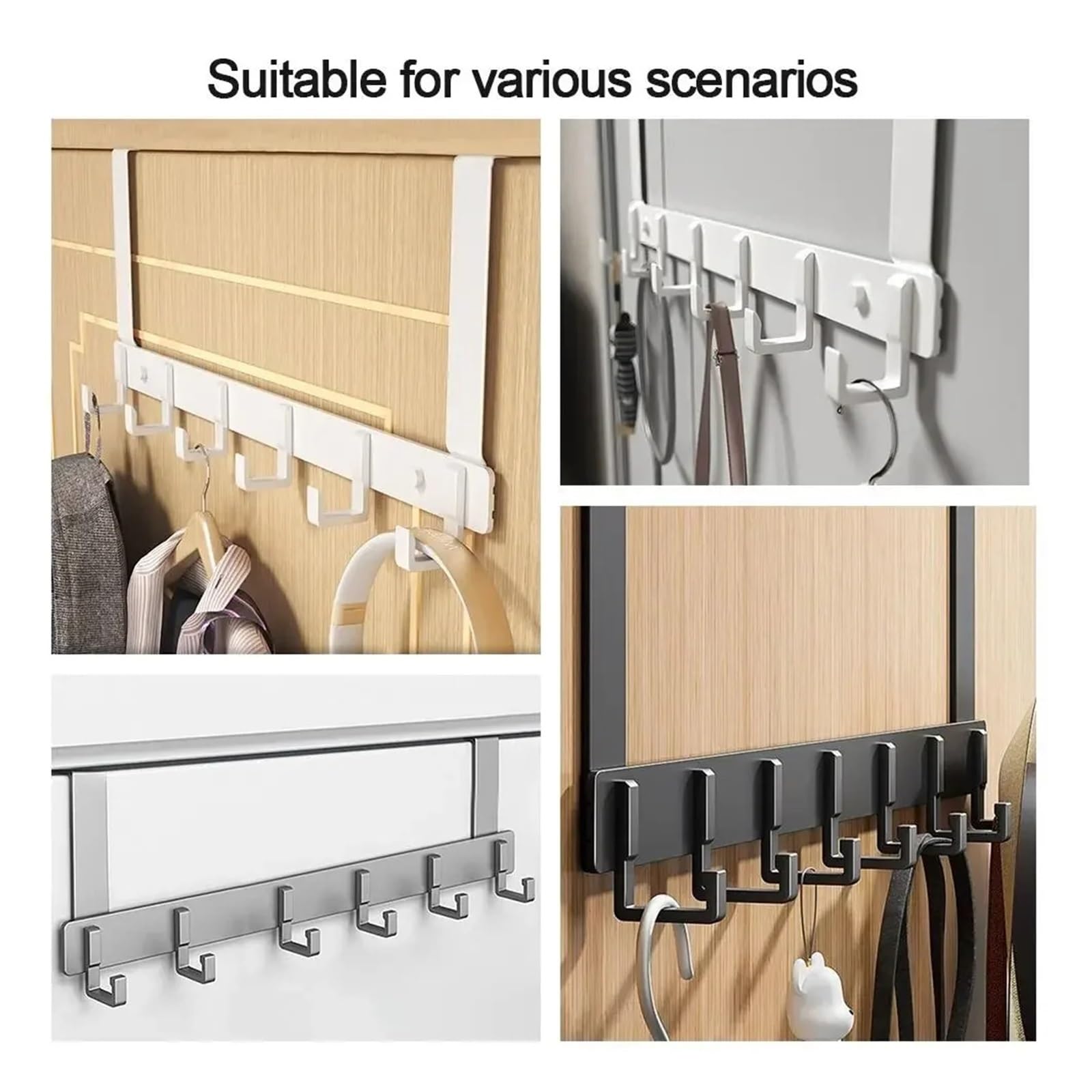 Ganchos Para Colgar Puerta Ganchos sobre la puerta ropa abrigo sombrero toalla percha hogar baño organizador estante(Color5)