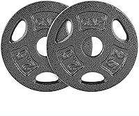 Vista 4 de WF Athletic Supply Placa de agarre estándar de hierro fundido de 1 pulgada para entrenamiento de fuerza, tonificación muscular, pérdida