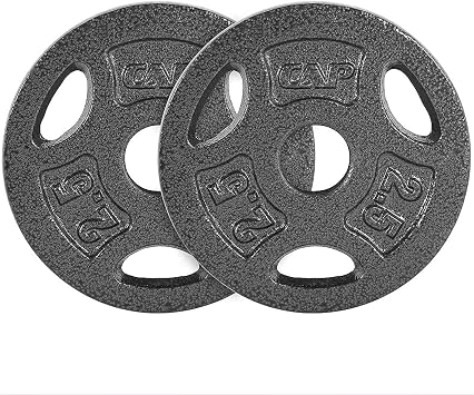 WF Athletic Supply Cast Iron 1-Inch Standard Grip Plate for Strength Training, Muscle Toning, Weight Loss & Crossfit - Multiple Choices Available