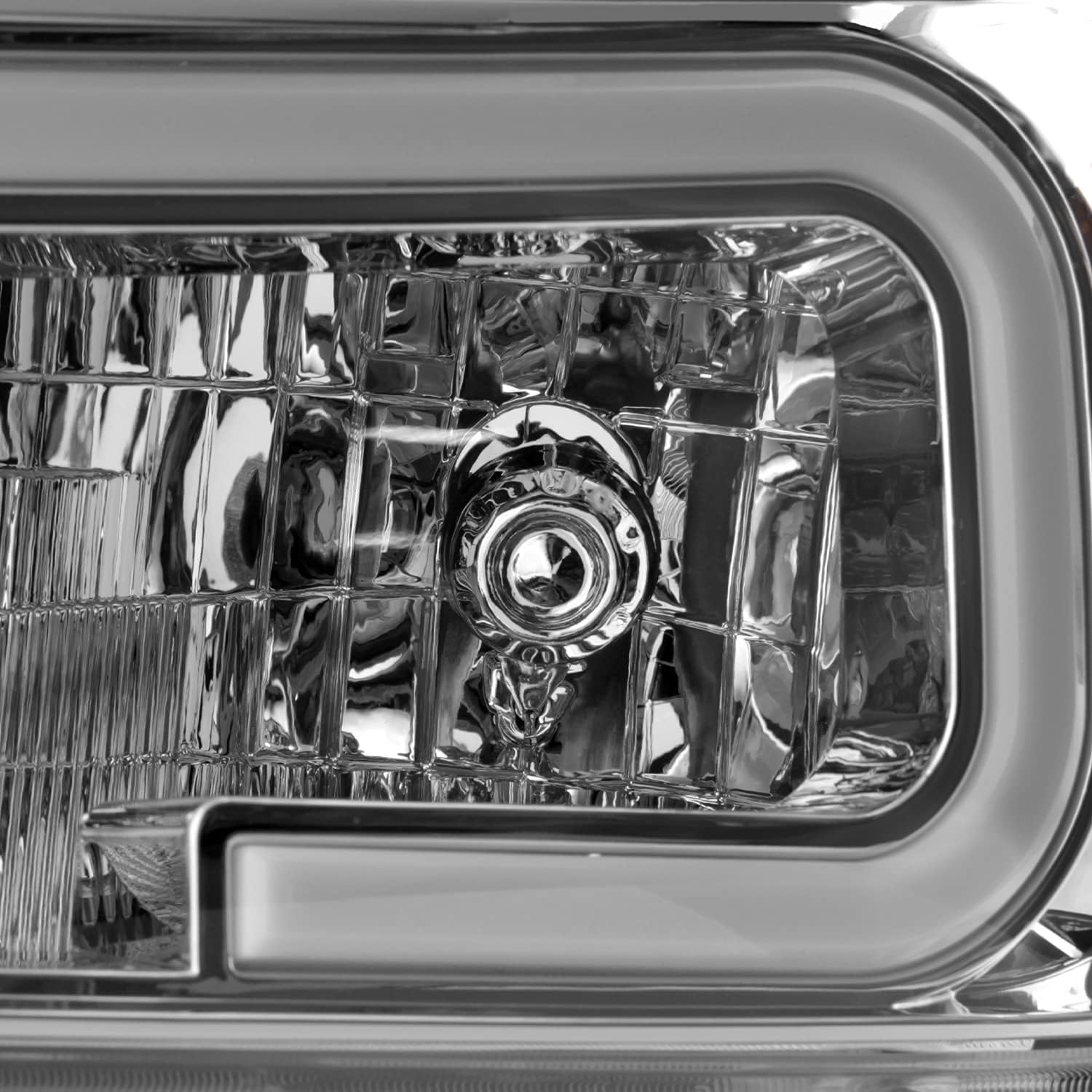 AKKON - Fits 2010-2013 Toyota 4Runner [C-Tube Bar] LED Parking Chrome Headlights Pair Driver Left+Passenger Right Replacement