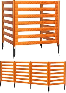 Selected Solid Wood Privacy Fence, Lattice Panels with 9.4 Inch Metal Stake, No Digging Required Enclosure for Utility Equipment, Trash Bin, Pet Play Area and Garden