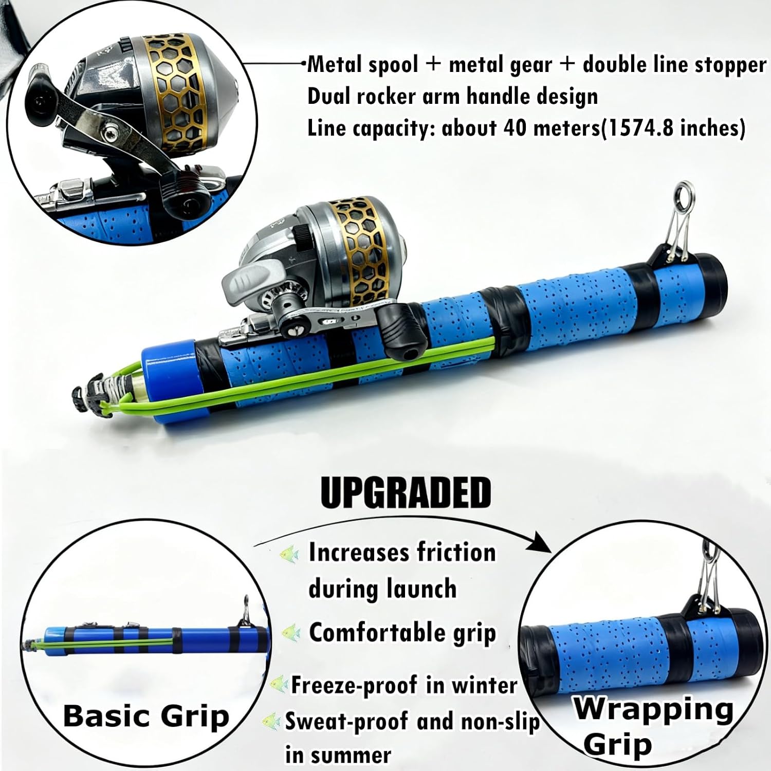 Fishing Catapult Rod, 2026 Upgrade Fly Fishing Rod, Compact Lure Launcher Rod for Saltwater & Freshwater Great Gear for Outdoor Anglers Travel