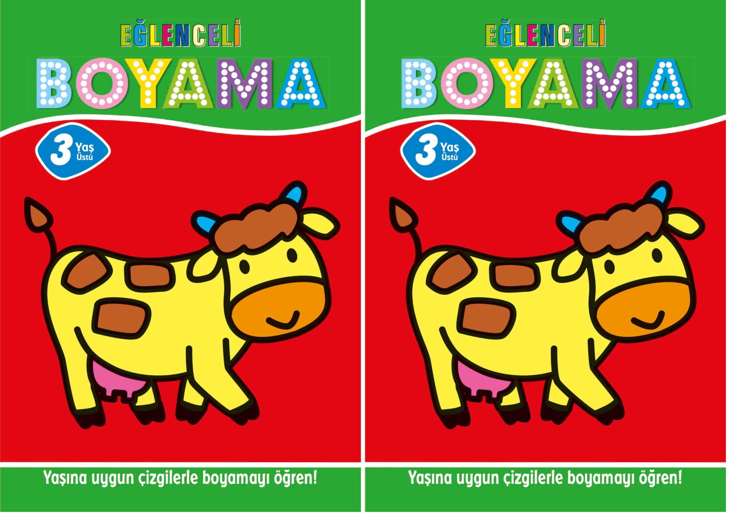 Eğlenceli Boyama 3 Yaş Üstü (4'lü Pastel Boya Hediyeli) 2li paket