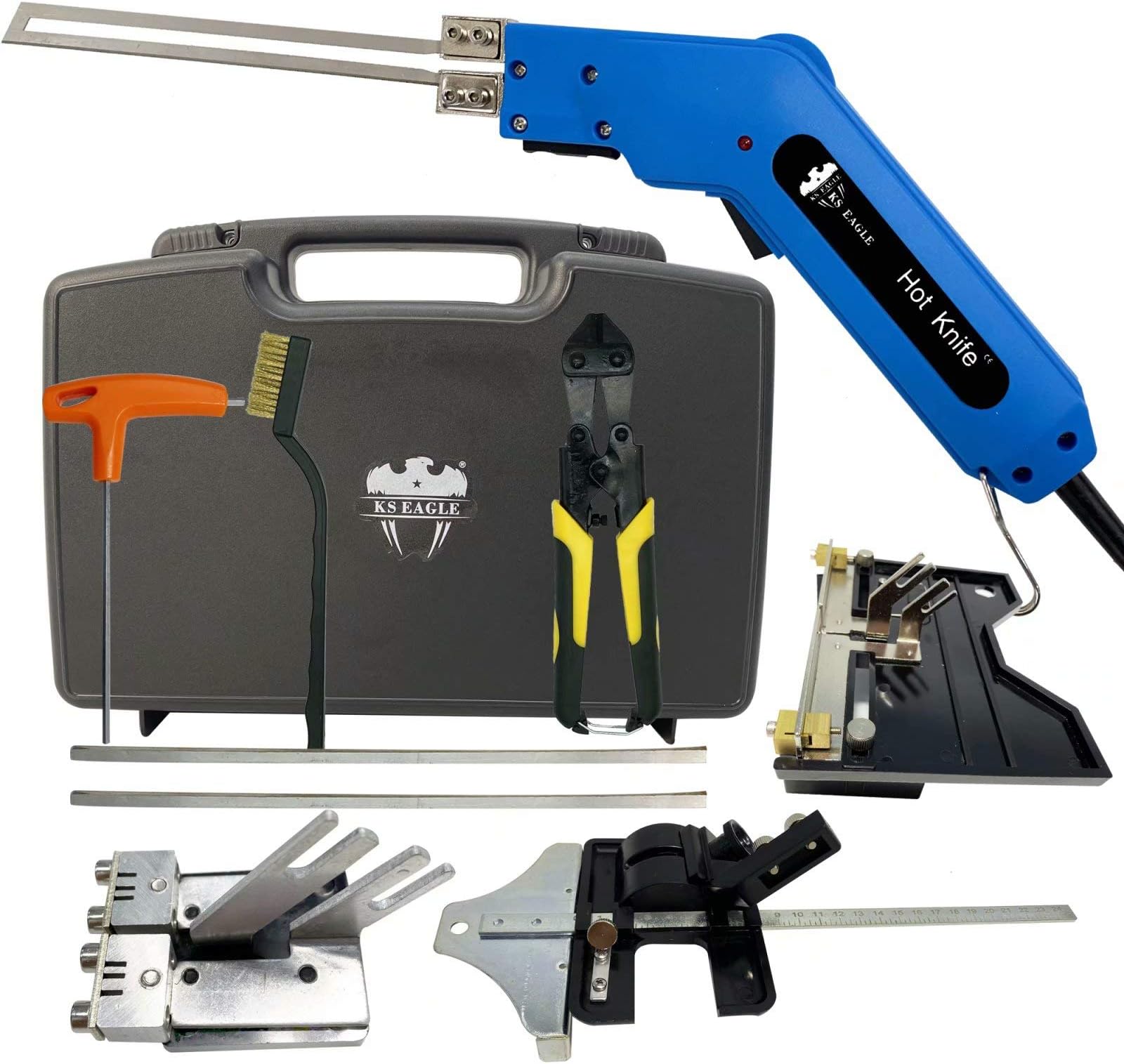 Foam Cutter 150W Electric Hot Knife Styrofoam Cutter Grooving Carving Knife Sculpture Styrofoam Sponge Cutting Accessories with Blades Small and Big Slotting Board