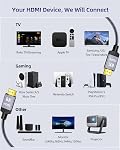 Câble HDMI 10K 8K 4K 2.1 6.6FT, Câble HDMI eARC Certifié Pour Barre de Son à TV, 8K@60Hz, 4K@144Hz Câble HMDI PS5 Tressé, 48Gbps, HDCP 2.2 & 2.3, HDR 10, Compatible avec PS5/Xbox/TV/RTX 4090/Moniteur