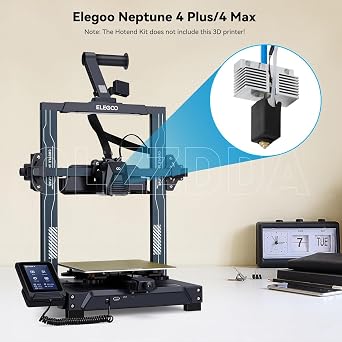 Elegoo Neptune 4 Plus/Neptune 4 Max Ceramic Printhead Extruder Hot End Kit Heater Block Heat Cartridge Thermistor with 2 Hardened Steel Nozzles 0.4mm+0.6mm