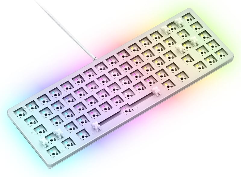 Gaming GMMK 2 Compact 65% Barebones (Frame Only) - Mechanical Gaming Keyboard Frame, Compact TKL Size (65%), Aluminium, Customisable, Per Key RGB, American QWERTY Layout - White