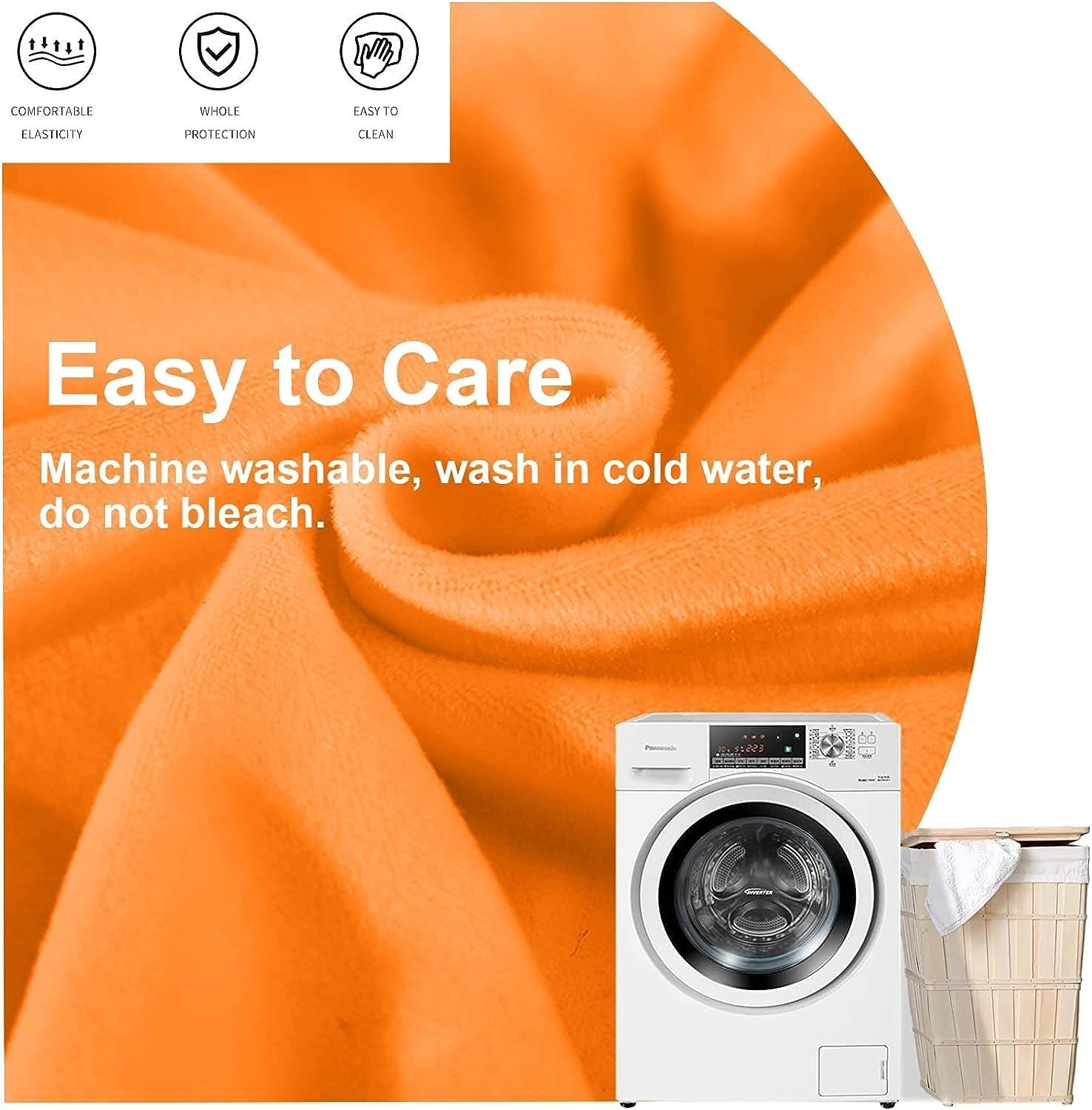 Copri Pouf Rettangolare Elasticizzato - Fodera Apribile Per Ottomano, Poggiapiedi, Taglia M Color Latte - Foto 8