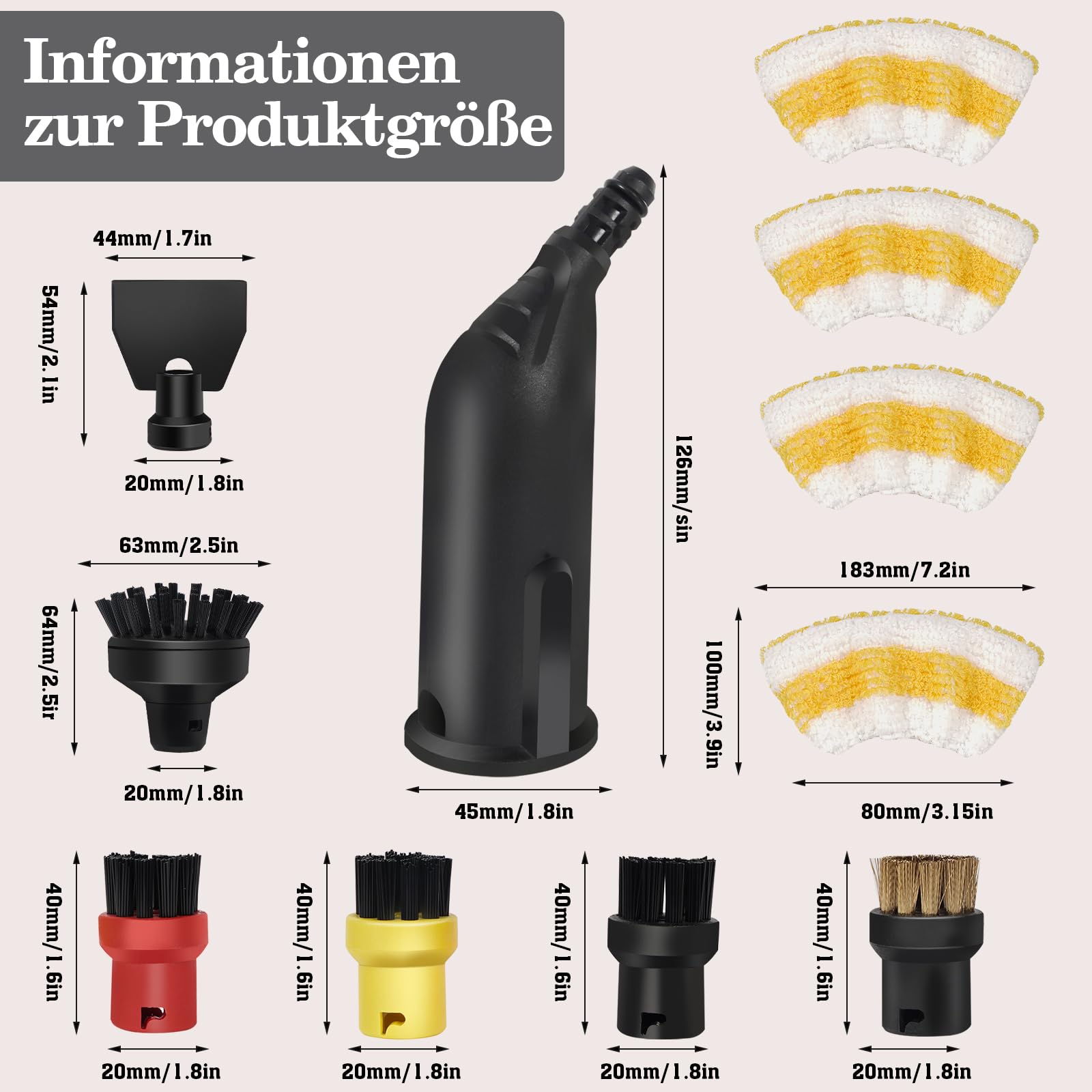 11 Piezas de Cabezales de Cepillo Para Aspiradoras a Vapor Compatibles Con Aspiradoras a Vapor Karcher SC1 SC2 SC3 SC4 SC5 SC7 CTK10