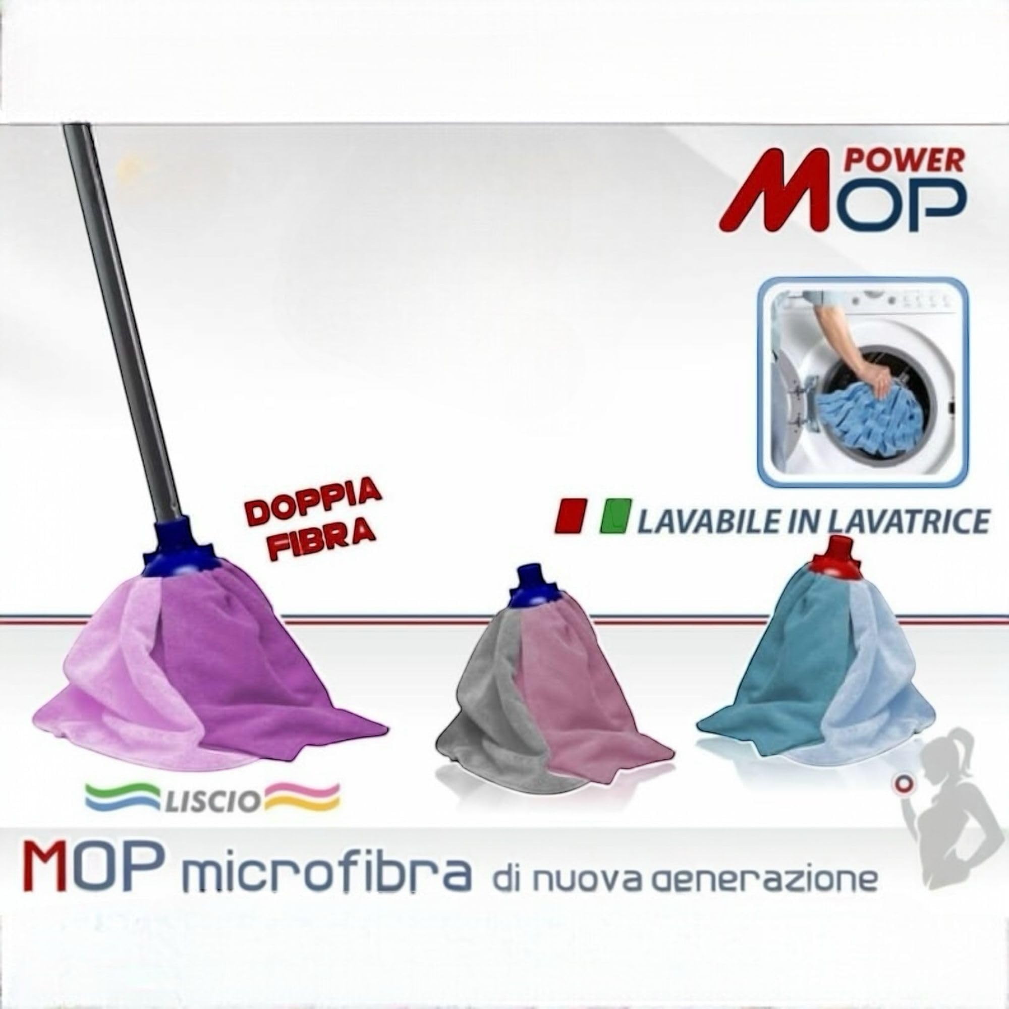 Set 24 frange di ricambio per mop in cotone superior 250gr Punta