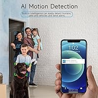 Vista 4 de 4PCs Indoor Security Camera Wireless, 4MP HD WiFi Home Security Camera with Magnetic Mount, Window Camera for Indoor Use, AI Motion Detection, 24/7