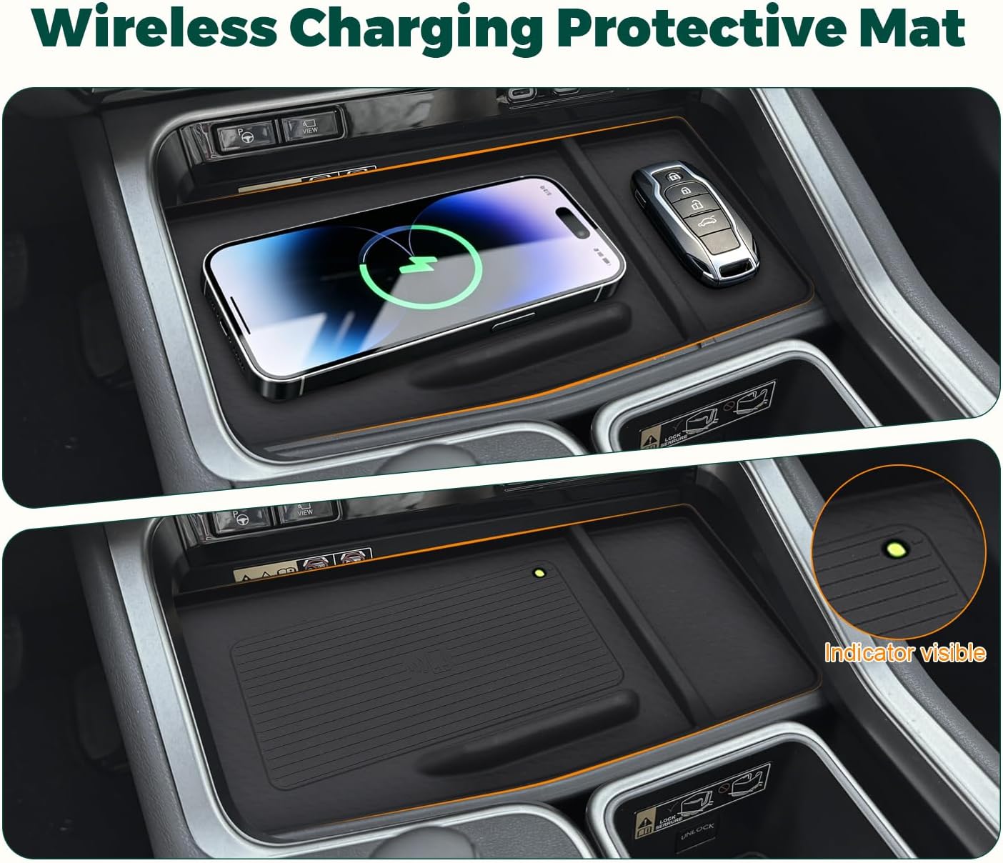 Wireless Charging Anti-Slip Mat for Lexus 2026 2025 2024 TX TX350/TX500h/TX500h+ Car Accessories Center Console Liner Protective Pad Heat Insulating Silicone Material