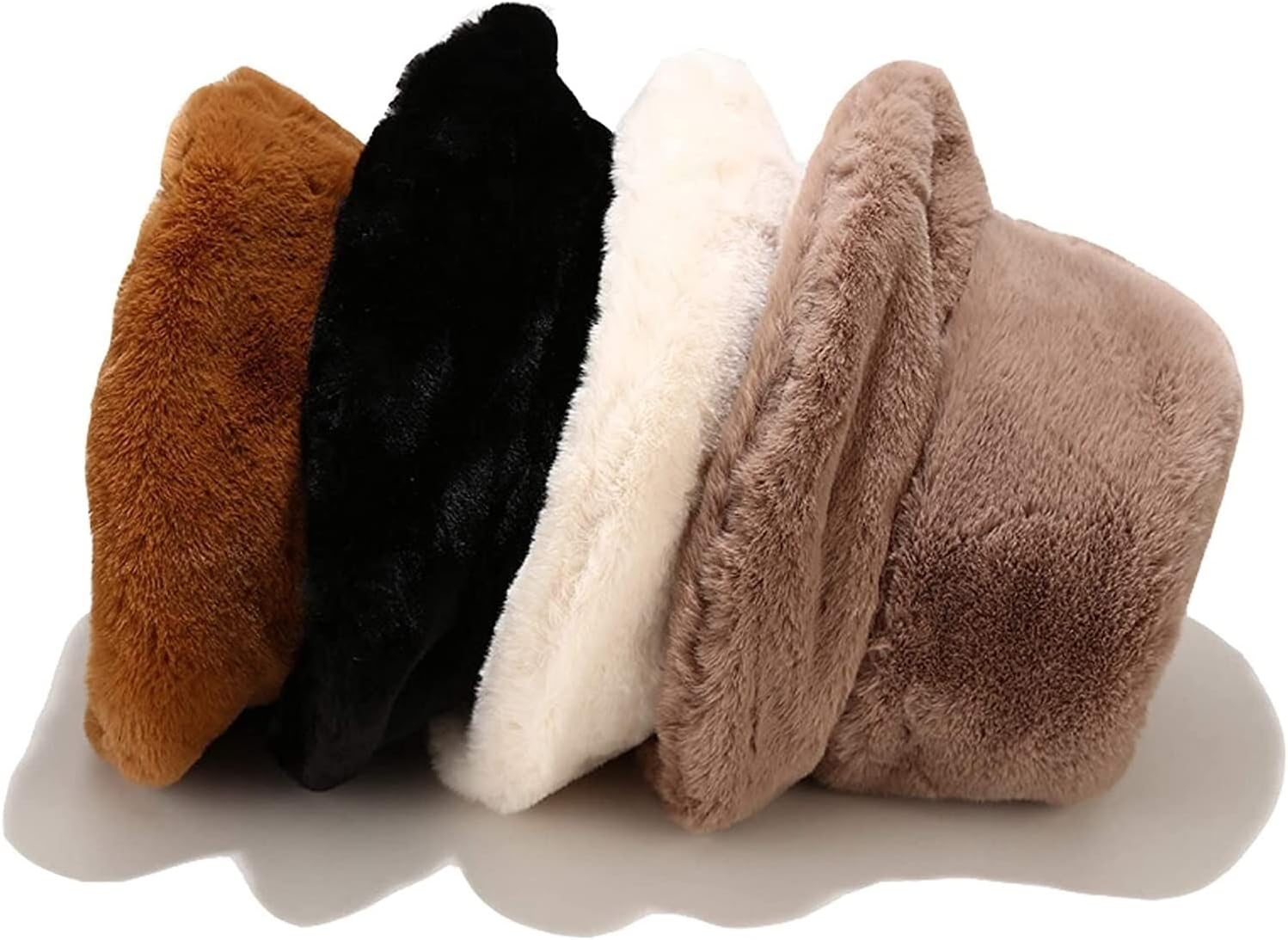 Winter Faux Fur Furry Bucket Hat Fluffy Fuzzy Warm Hat Plush Fisherman Hat for Women Men Teens Girls - Image 3