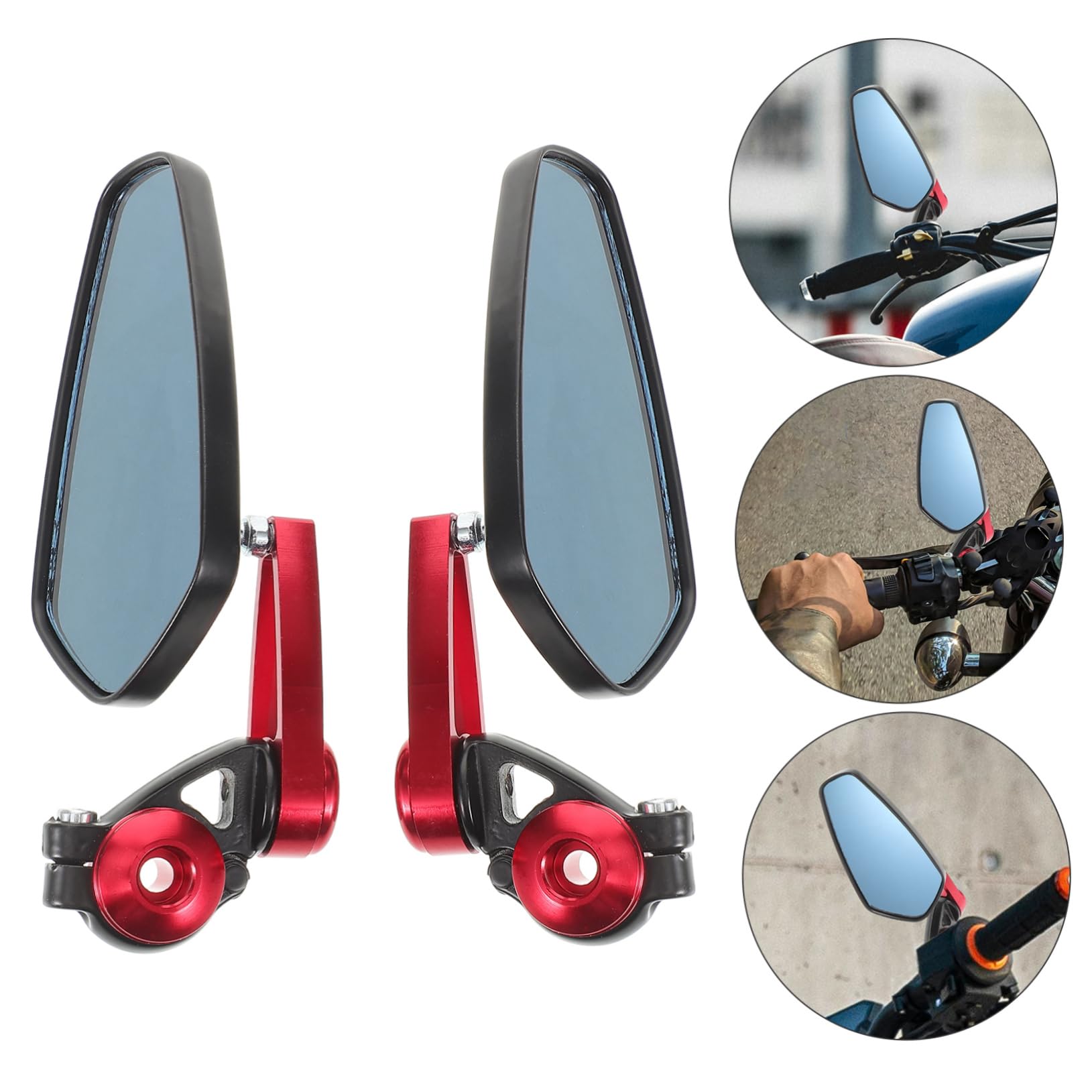 Specchietto Retrovisore Visibilità Migliorata e Sicurezza Lega di Alluminio Angolo Regolabile, per Manubrio 22mm per Veicoli a Due Ruote e Scooter